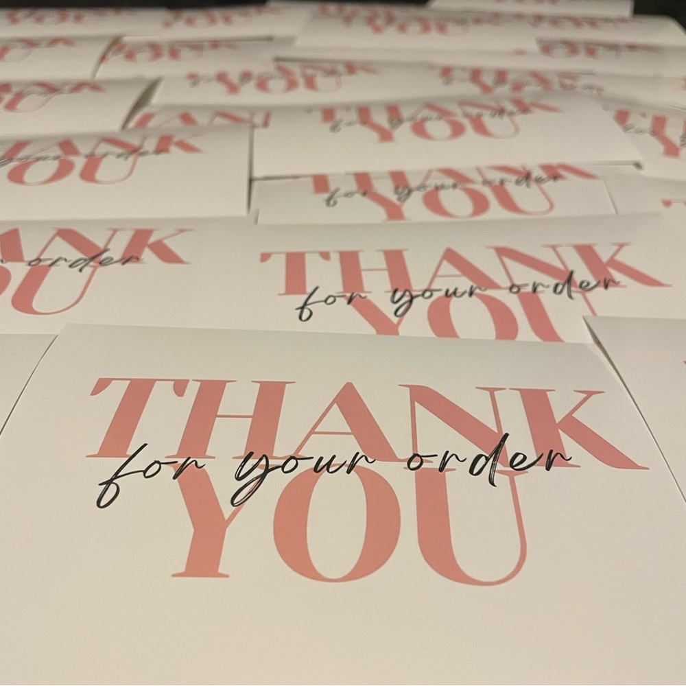 30 Glossy Print 4x6 “Thank You For Your Order” Cards! ✨